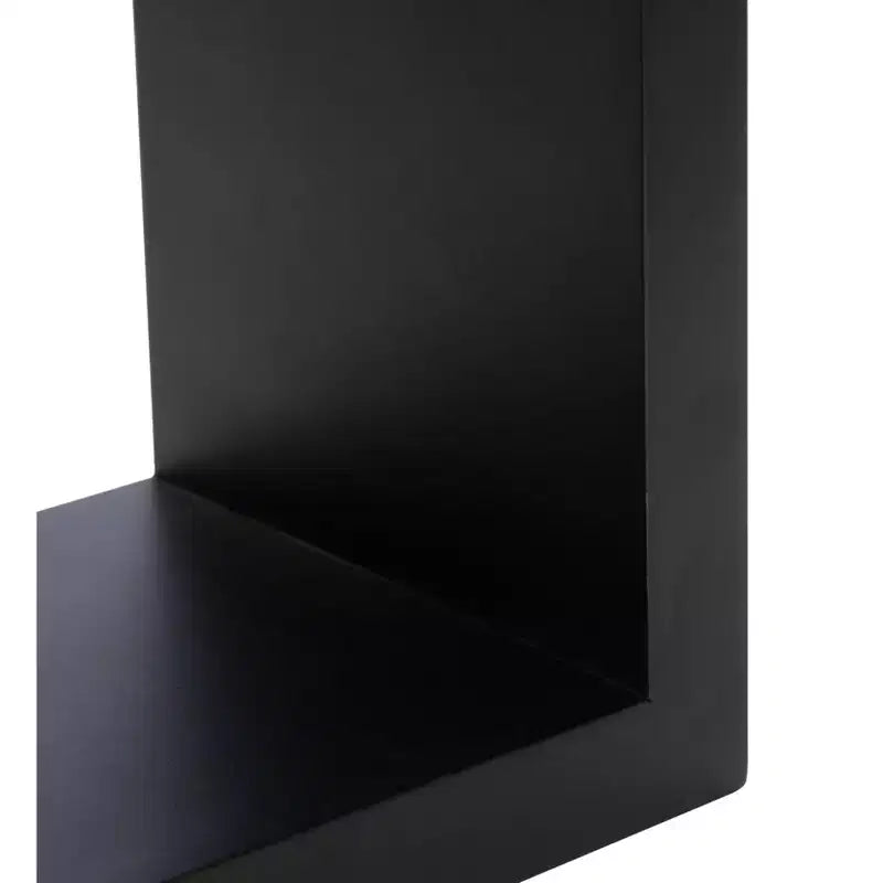 Lot de 3 étagères murales flottantes Cubbi noires : Bois composite, gain de place, différentes tailles