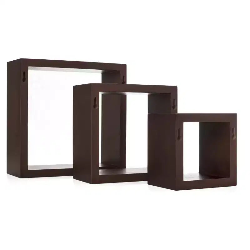 Lot de 3 étagères murales flottantes Cubbi, couleur espresso