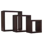 Lot de 3 étagères murales flottantes Cubbi, couleur espresso