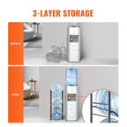 VEVOR Support de Bouteille d'Eau à 3 Niveaux, Support de Bouteille d'Eau de 19 Litres, Support de Bouteille d'Eau à Rangée Unique pour 3 Bouteilles, Support de Bouteille d'Eau Robuste