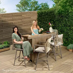 Best Choice Products Lot de 2 tabourets de bar pivotants en aluminium tressé avec accoudoirs, pour intérieur/extérieur