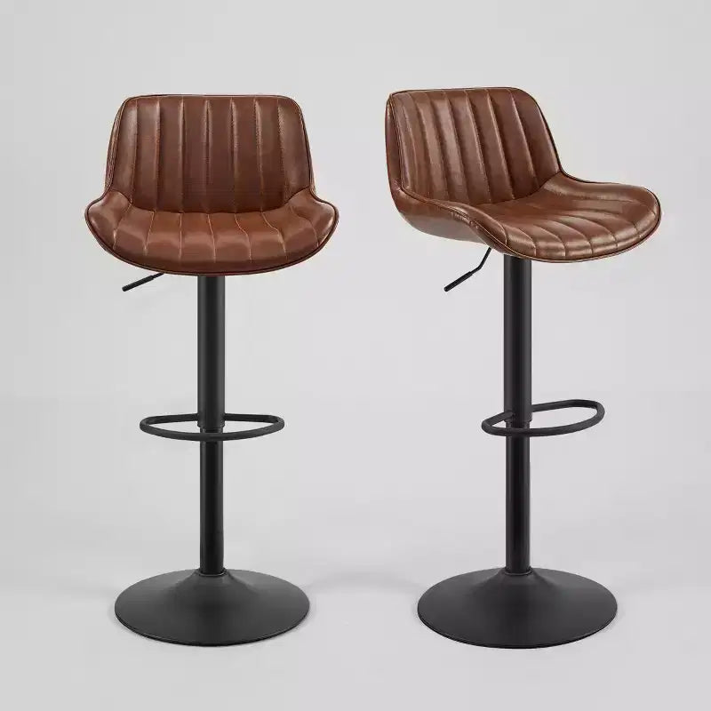 Art Leon Lot de 2 tabourets de bar pivotants et réglables en hauteur en similicuir