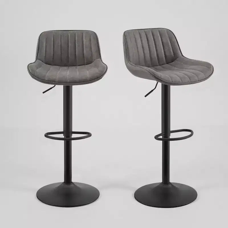Art Leon Lot de 2 tabourets de bar pivotants et réglables en hauteur en similicuir
