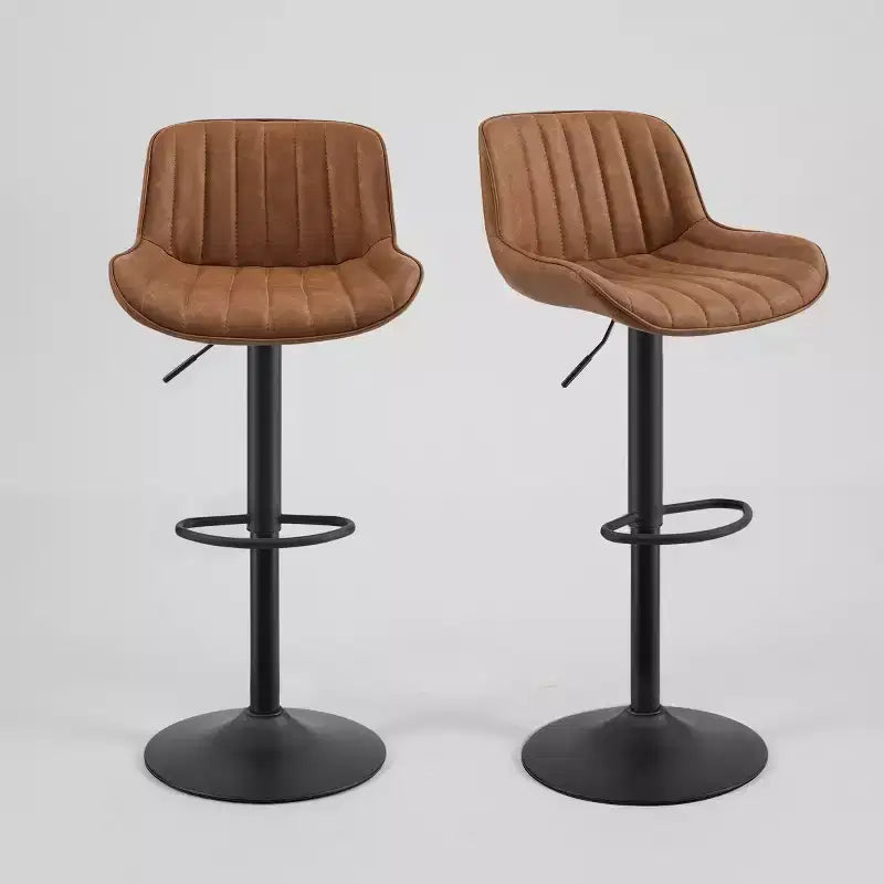Art Leon Lot de 2 tabourets de bar pivotants et réglables en hauteur en similicuir