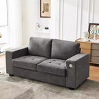 Canapé Causeuse en Chenille 70 po avec Chargement USB Canapé Sectionnel Moderne avec Poches de Rangement et Housse Amovible pour Salon, Appartement