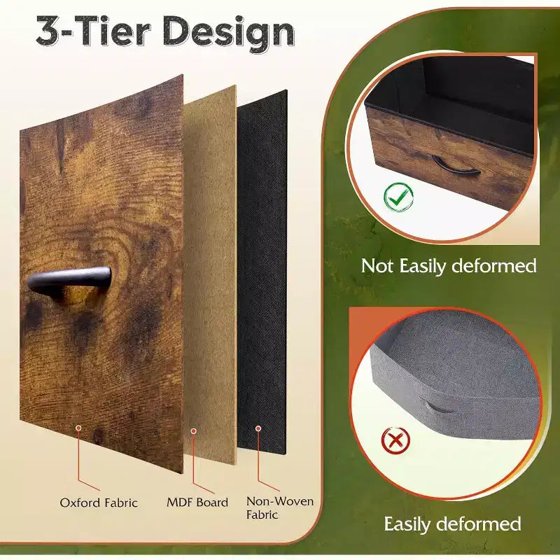Commode GALAXHERO à 9 tiroirs en tissu pour chambre, couloir, placard avec bacs en tissu, cadre en acier, dessus en bois, poignée facile à tirer