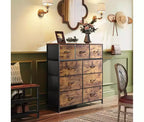 GALAXHERO Dresser 9-Drawer Fabric Storage Tower Chest for Bedroom, Hallway, Closet with Fabric Bins, Steel Frame, Wood Top, Easy Pull Handle