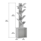 Hyleory Étagère en Bois en Forme d'Arbre de 133 cm avec Meuble de Rangement, Bibliothèque Autonome à 6 Niveaux pour CD/Films/Livres
