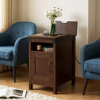 DEXYLLO Table d'appoint de ferme pour salon, table de chevet avec station de recharge