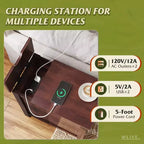 DEXYLLO Table d'appoint de ferme pour salon, table de chevet avec station de recharge