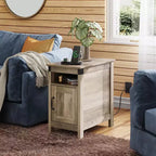 DEXYLLO Table d'appoint de ferme pour salon, table de chevet avec station de recharge