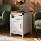 DEXYLLO Table d'appoint de ferme pour salon, table de chevet avec station de recharge