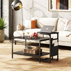 Table basse DEXYLLO, petites tables basses 31.3 et 18.7, ensemble de table basse et table d'appoint moderne avec pochette de rangement latérale