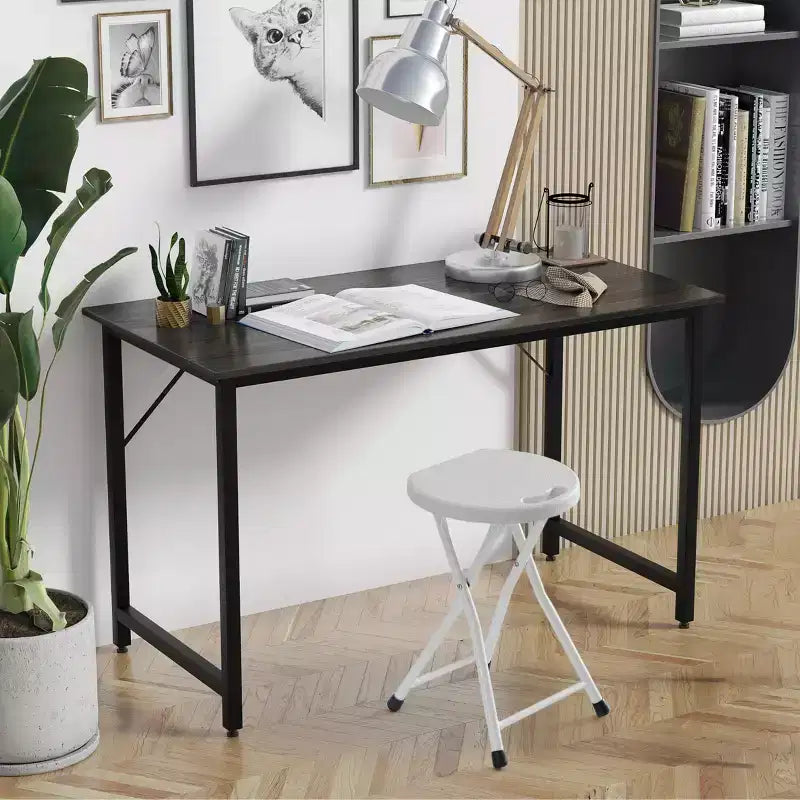 Tabouret pliant portable Basicwise de 45,7 cm avec poignée, chaise compacte avec pieds antidérapants et pieds en métal pour une utilisation intérieure et extérieure