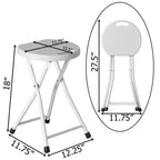 Tabouret pliant portable Basicwise de 45,7 cm avec poignée, chaise compacte avec pieds antidérapants et pieds en métal pour une utilisation intérieure et extérieure