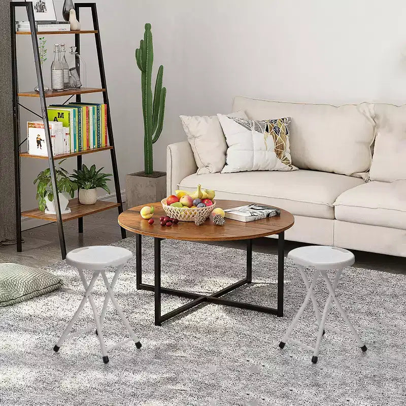 Tabouret pliant portable Basicwise de 45,7 cm avec poignée, chaise compacte avec pieds antidérapants et pieds en métal pour une utilisation intérieure et extérieure