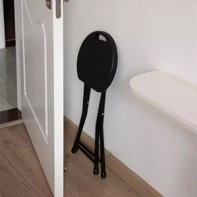 Tabouret pliant portable Basicwise de 45,7 cm avec poignée, chaise compacte avec pieds antidérapants et pieds en métal pour une utilisation intérieure et extérieure