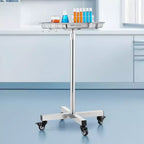 Support de plateau VEVOR Mayo, plateau Mayo en acier inoxydable, capacité de charge jusqu'à 15,9 kg, hauteur réglable de 64 à 101 cm, plateau médical sur roulettes avec plateau amovible