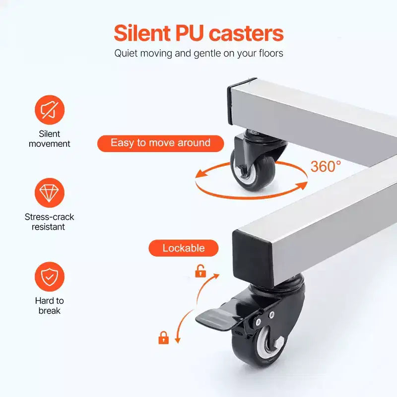 Support de plateau VEVOR Mayo, plateau Mayo en acier inoxydable, capacité de charge jusqu'à 15,9 kg, hauteur réglable de 64 à 101 cm, plateau médical sur roulettes avec plateau amovible