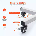 Support de plateau VEVOR Mayo, plateau Mayo en acier inoxydable, capacité de charge jusqu'à 15,9 kg, hauteur réglable de 64 à 101 cm, plateau médical sur roulettes avec plateau amovible