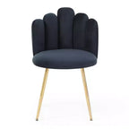 Bestier Lot de 2 chaises de salle à manger modernes en velours avec pieds en métal doré pour salle à manger, cuisine, coiffeuse, salon - Noir