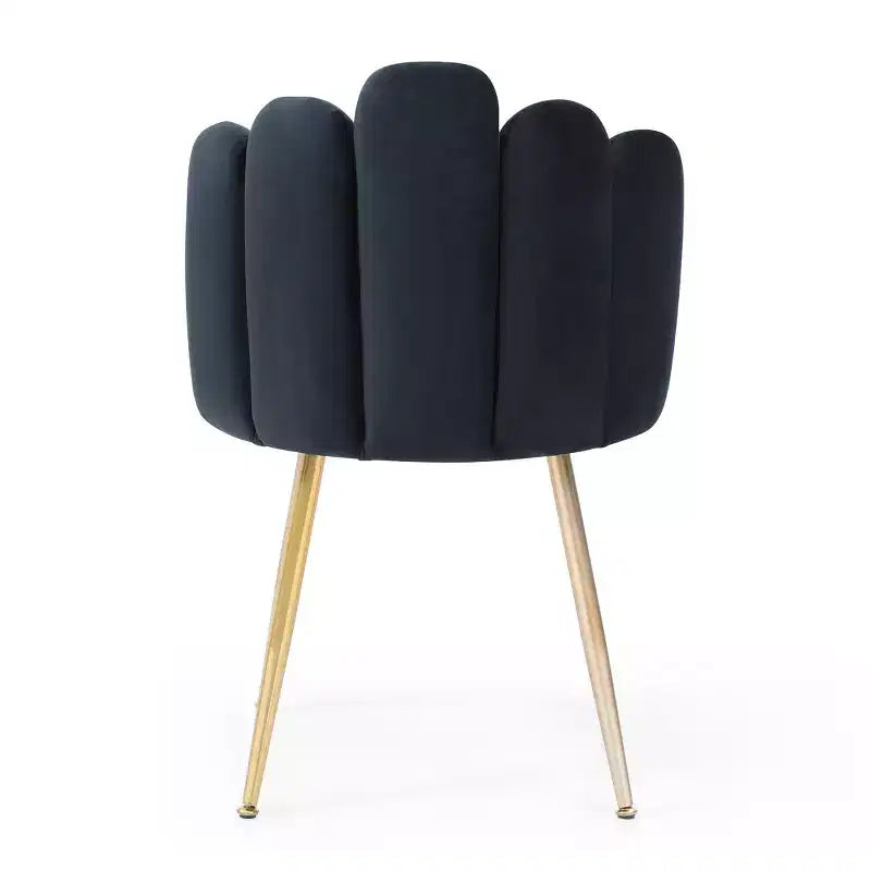Bestier Lot de 2 chaises de salle à manger modernes en velours avec pieds en métal doré pour salle à manger, cuisine, coiffeuse, salon - Noir