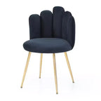 Bestier Lot de 2 chaises de salle à manger modernes en velours avec pieds en métal doré pour salle à manger, cuisine, coiffeuse, salon - Noir