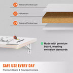 Table pliante murale VEVOR, table rabattable murale 110 x 46 cm, bureau flottant avec support en fer, bureau pliant