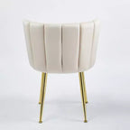 Chaise d'appoint moderne Okak, avec pieds en tube de fer doré, dossier confortable en velours, lot de 2