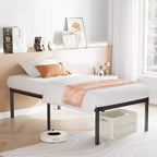 Cadre de lit MAYEERTY en bois sans ressorts, design minimaliste avec montage facile et grand espace de rangement sous le lit