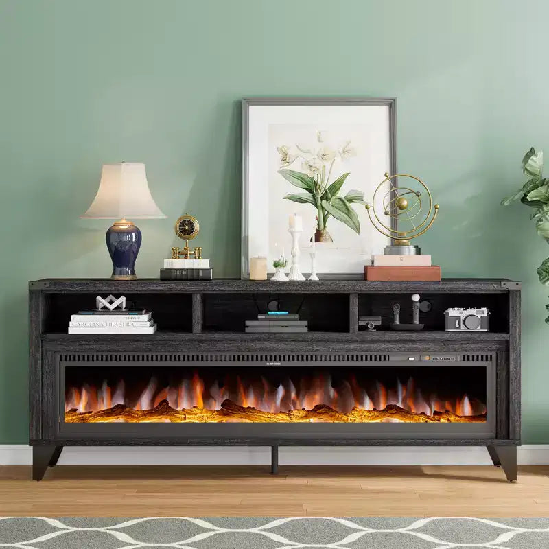 Meuble TV Amerlife 65 avec foyer électrique en verre 60