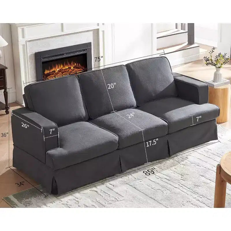 AMERLIFE Canapé moderne déhoussable – Canapé confortable pour salon