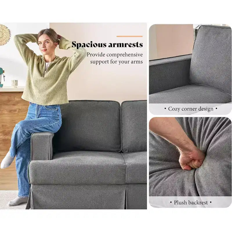 AMERLIFE Canapé moderne déhoussable – Canapé confortable pour salon