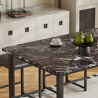 Ensemble Table et Chaises de Cuisine VECELO pour 4, Ensemble Salle à Manger avec Chaises/Tabourets en PU, Cadre Robuste pour Petits Espaces, Marron/Noir