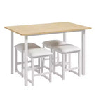Ensemble Table et Chaises de Cuisine VECELO pour 4, Ensemble Salle à Manger avec Chaises/Tabourets en PU, Cadre Robuste pour Petits Espaces, Marron/Noir