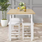 Ensemble Table et Chaises de Cuisine VECELO pour 4, Ensemble Salle à Manger avec Chaises/Tabourets en PU, Cadre Robuste pour Petits Espaces, Marron/Noir