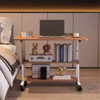 31.5 Table Ajustable Étudiant Ordinateur Meuble Portable Petits Espaces Canapé Chambre Chevet Bureau Apprendre Jouer Jeu Bureau Sur Roues Mobile