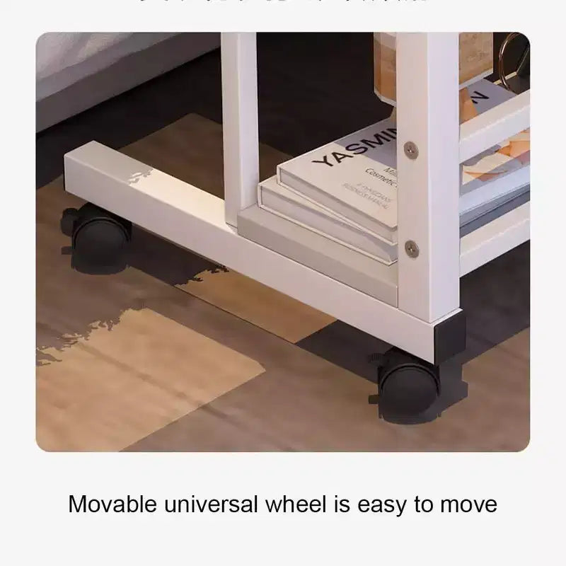 31.5 Table Ajustable Étudiant Ordinateur Meuble Portable Petits Espaces Canapé Chambre Chevet Bureau Apprendre Jouer Jeu Bureau Sur Roues Mobile