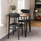 Table et chaises de cuisine pour 2 personnes, ensemble de table à manger petite et carrée avec 2 chaises rembourrées