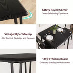 Table et chaises de cuisine pour 2 personnes, ensemble de table à manger petite et carrée avec 2 chaises rembourrées