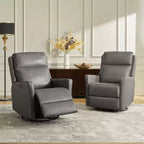 Mario Fauteuil inclinable motorisé de transition en cuir véritable avec ports USB, lot de 2 | ART OF LIVING DESIGNS-GRIS