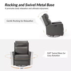 Mario Fauteuil inclinable motorisé de transition en cuir véritable avec ports USB, lot de 2 | ART OF LIVING DESIGNS-GRIS