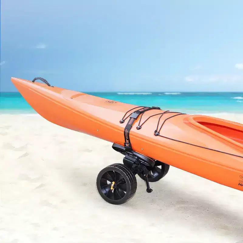 Chariot de kayak robuste VEVOR, capacité de charge de 145 kg, chariot de canoë détachable avec pneus pleins de 25,4 cm, supports réglables et pied de support antidérapant