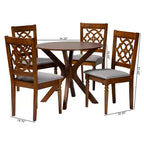 Ensemble de salle à manger 5 pièces Baxton Studio Sadie moderne en bois gris et noyer marron