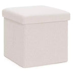 LUSIMO Banc Pouf de Rangement Pliant en Fausse Peau de Mouton, Coffre à Jouets, Repose-Pieds, Supporte jusqu'à 177 kg pour Chambre à Coucher, Salon