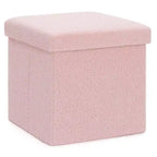 LUSIMO Banc Pouf de Rangement Pliant en Fausse Peau de Mouton, Coffre à Jouets, Repose-Pieds, Supporte jusqu'à 177 kg pour Chambre à Coucher, Salon