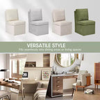 Chaises de salle à manger sans accoudoirs WestinTrends Soho Modern rembourrées en chenille avec roulettes