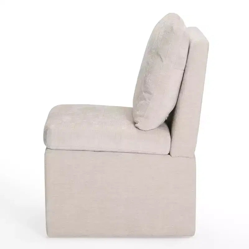Chaises de salle à manger sans accoudoirs WestinTrends Soho Modern en chenille rembourrée avec roulettes (lot de 2), Taupe