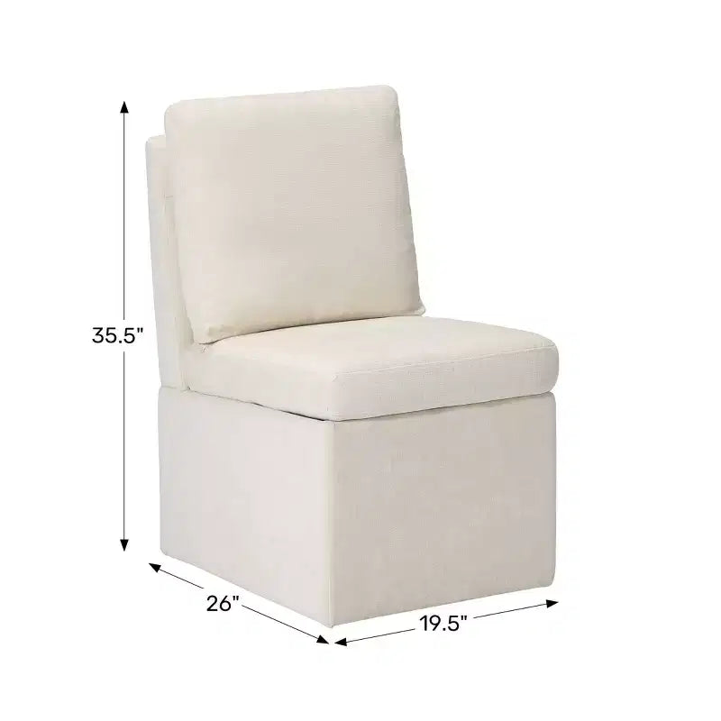 Chaises de salle à manger sans accoudoirs WestinTrends Soho Modern en chenille rembourrée avec roulettes (lot de 2), Taupe