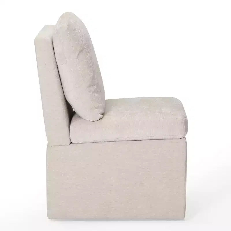 Chaises de salle à manger sans accoudoirs WestinTrends Soho Modern en chenille rembourrée avec roulettes (lot de 2), Taupe